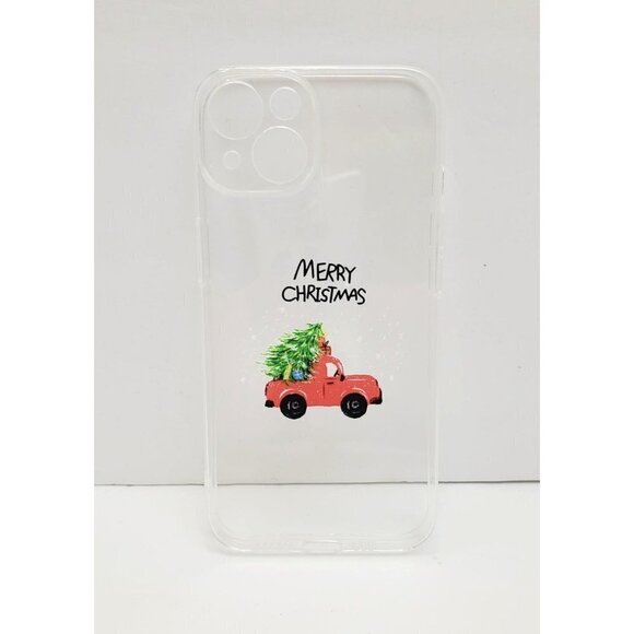 Iphone 13 Christmas Tree Red Truck Merry Christmas Phone Case Clear - Picture 1 of 3
